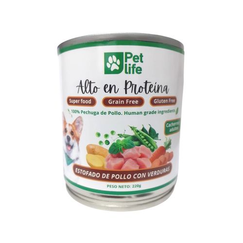 Petlife Lata Estofado de Pollo para perro con verduras