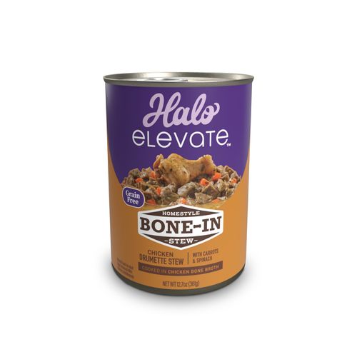 Halo Elevate Lata libre de granos BONE IN Pollo, Zanahorias y Espinacas