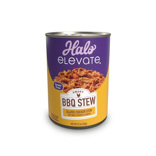 Halo Elevate Lata libre de granos BBQ STEW Pollo, Papas blancas y Zanahorias