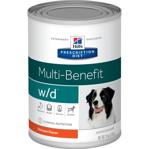 Hill's Prescription Diet w/d, control de peso y de la glucosa, salud digestiva y de la vejiga, Alimento para Perro