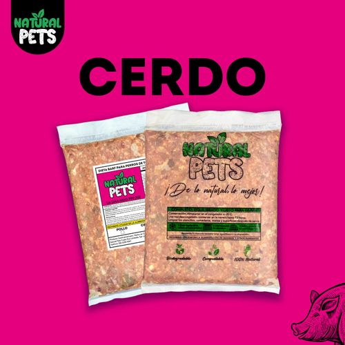 Alimento Barf para perros 100% Natural (Cerdo)
