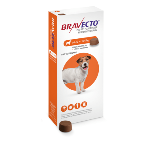 Pastilla anti pulgas y garrapatas Bravecto 250 Mg