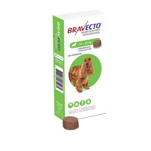 Pastilla anti pulgas y garrapatas Bravecto 500 Mg