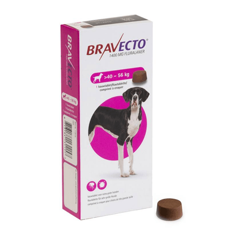 Pastilla anti pulgas y garrapatas Bravecto 1400 Mg