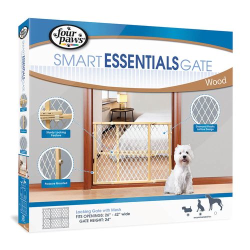 Puerta de madera con cerradura y malla Four Paws