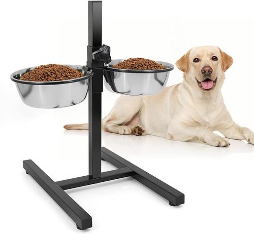 Pedestal Con Doble Plato de Comida Para Perro