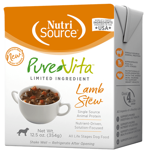 Tetra Pack Nutri Source Pure Vita Lamb Stew Para Perro (Guiso De Cordero)