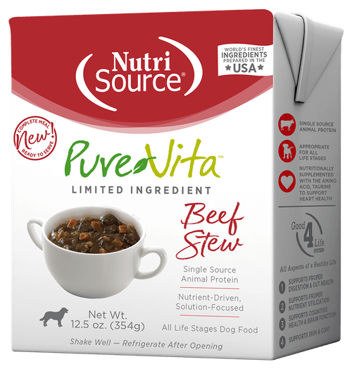 Tetra Pack Nutri Source Pure Vita Beef Stew Para Perro (Guiso De Res)