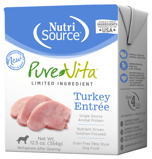 Tetra Pack Nutri Source Pure Vita Turkey Entrée Paté Para Perro (Pavo)