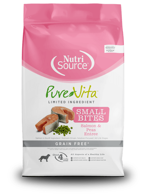 Nutri Source Pure Vita Small Bites Salmon & Peas Libre De Granos (Salmón Y Guisantes)