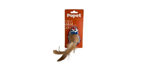 Juguete Para Gato Popet Ratón con pluma eco